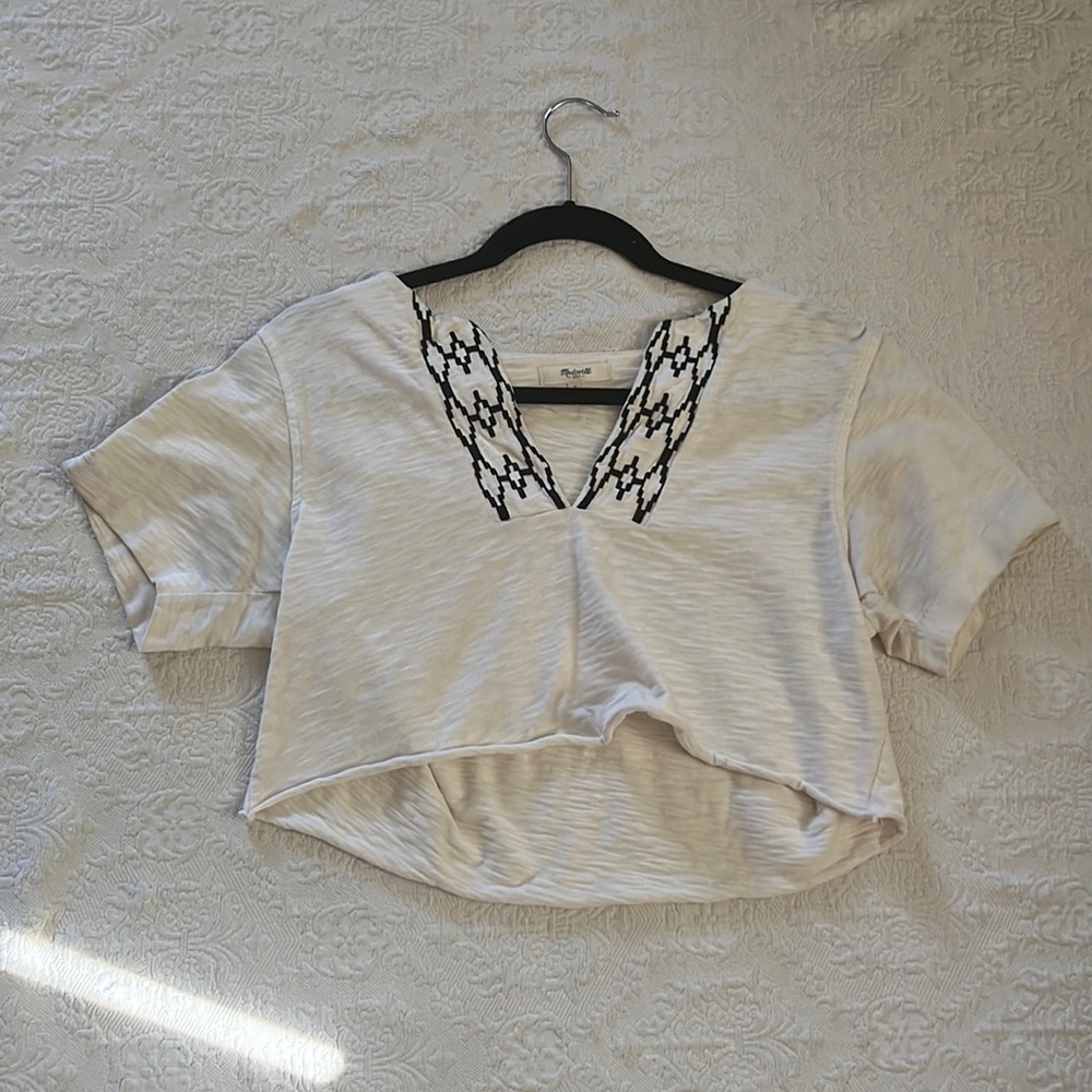 100% cotton madewell cropped top - small